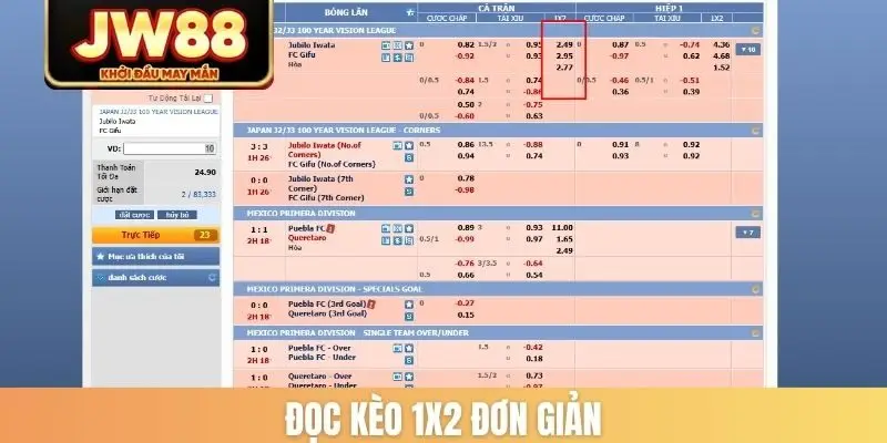Đọc kèo 1x2 đơn giản