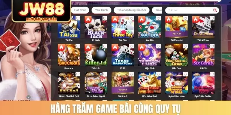 Hàng trăm game bài cùng quy tụ
