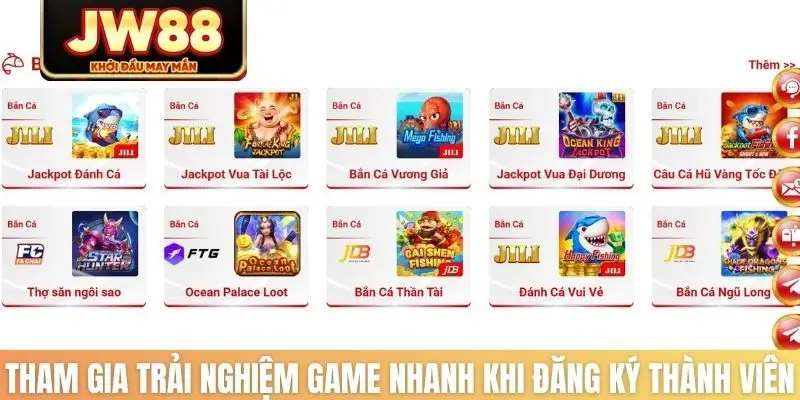 Tham gia trải nghiệm game nhanh khi đăng ký thành viên